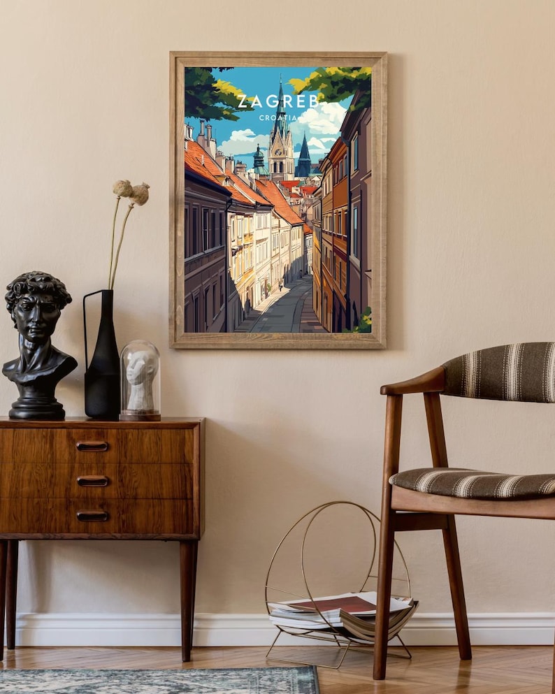 Zagreb Travel Print Croatia, Zagreb Poster, Croatia Poster, Travel Wall