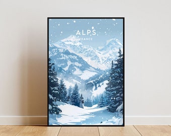 French Alps Travel Print - France, French Alps Poster, France Poster, Travel Wall Art, France Print, Poster, France, Europe, Alps Wall Art