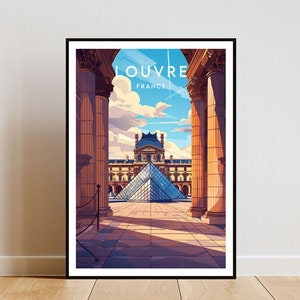Louvre Reise - Frankreich, Louvre Poster, Frankreich Poster, Reise Wandkunst, Frankreich Druck, Poster, Frankreich, Europa, Louvre, Paris, Wandkunst