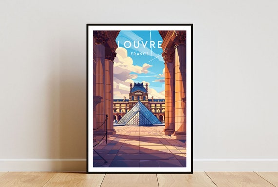 Louvre Travel Print - France, Louvre Poster, France Poster, Travel Wall Art, France Print, poster, France, Europe, Louvre, Paris, Wall Art