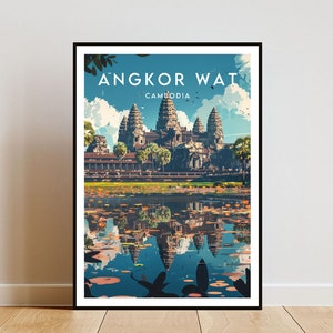 Angkor Wat Travel Print - Cambodia, Angkor Wat Poster, Cambodia Poster, Travel Wall Art, Cambodia Print, Angkor Wat, Cambodia, SE Asia