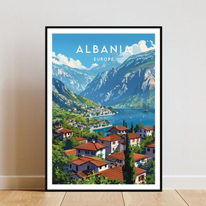 Albania Travel Print - Europa, Cartel de Europa, Cartel de Albania, Arte de la pared de viaje, Impresión de Albania, Albania, Europa, Europeo, Tirana, Albanese