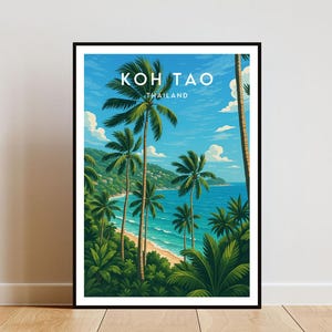 Koh Tao Travel Print - Thailand, Koh Tao Poster, Thailand Poster, Travel Art, Thailand Print, Koh Tao Print, Koh Tao, Ko Tao Poster, Ko Tao