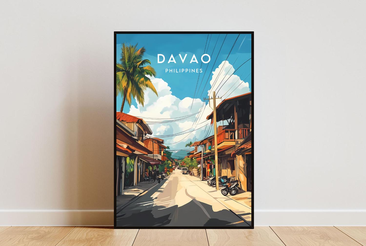 Davao Travel Print - Philippines, Davao Poster, Philippines Poster, Travel Wall Art, Philippines Print, Mindanao, Philippines, Davao Print