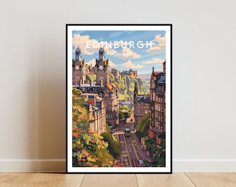 Edinburgh Travel Print - Scotland, Edinburgh Poster, Scotland Poster, Travel Wall Art, Scotland Print, poster, Scotland, Europe, Edinburgh