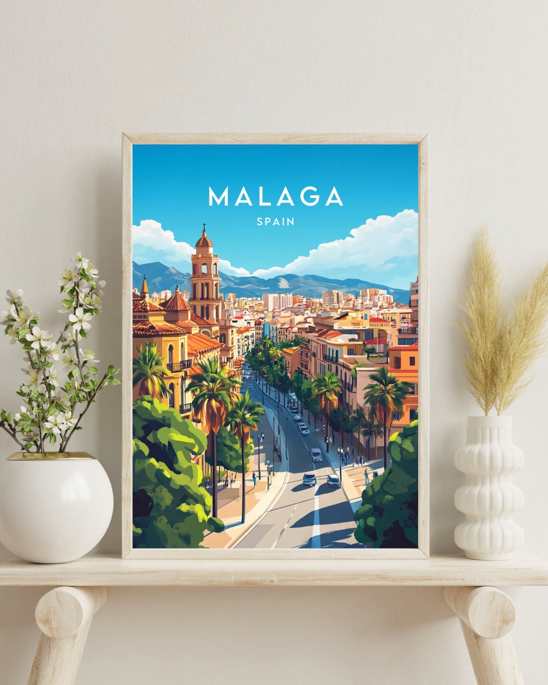 Malaga Travel Print - Spain, Malaga Poster, Spain Poster, Travel