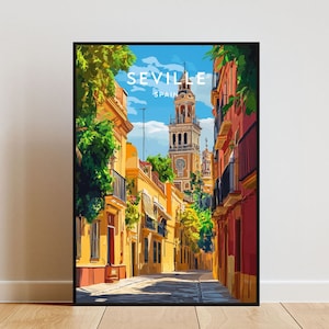 Seville Travel Print - Spain, Seville Poster, Spain Poster, Travel Wall Art, Spain Print, poster, Spain, Europe, Seville Wall Art, Spanish