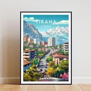 Tirana Travel Print - Albania, Tirana Poster, Albania Poster, Travel Wall Art, Albania Print, poster, Albania, Europe, Tirana Wall Art