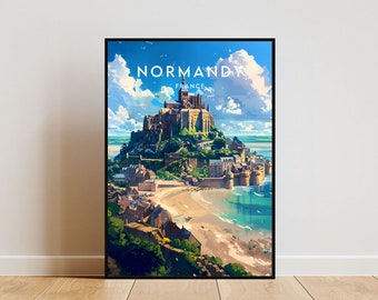 Normandy Travel Print - France, Normandy Poster, France Poster, Travel Wall Art, France Print, Poster, France, Europe, Normandy Wall Art