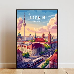 Berlin Resetryck - Tyskland, Berlinposter, Tysklandposter, Reseväggkonst, Tysklandtryck, poster, Tyskland, Europa, Berlintryck, tysk bild 1