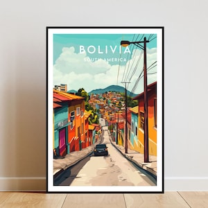 Bolivia Travel Print - South America, Bolivia Poster, South America Poster, Travel Wall Art, Bolivia Print, South America, Bolivia, La Paz