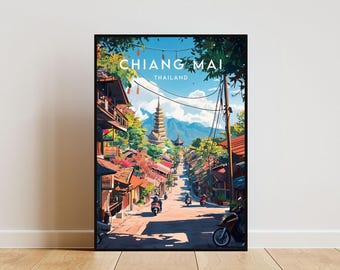 Chiang Mai Travel Print - Thailand, Chiang Mai Poster, Thailand Poster, Travel Wall Art, Thailand Print, Chiang Mai Wall Art, Thai Poster