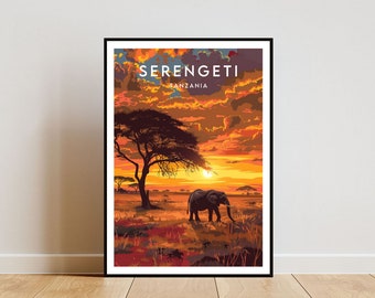 Serengeti Travel Print - Tanzania, Serengeti Poster, Tanzania Poster, Travel Wall Art, Tanzania Print, Serengeti Wall Art, Tanzania, Africa