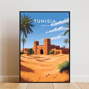 Tunisia Travel Print - Africa, Tunisia Poster, Africa Poster, Travel Wall Art, Africa Print, Tunisia Wall Art, Tunisia Print, Tunis Poster