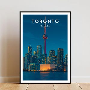 Impresión de viaje a Toronto - Canadá, póster de Toronto, póster de Canadá, arte mural de viajes, impresión de Canadá, impresión de Toronto, Toronto, arte de Toronto