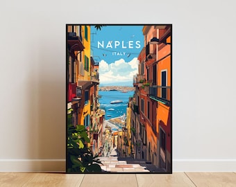 Naples Travel Print - Italy, Naples Poster, Italy Poster, Travel Wall Art, Italy Print, poster, Italy, Europe, Naples, Napoli, Italian Print