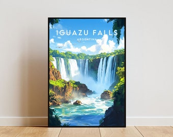 Stampa di viaggio sulle cascate di Iguazu - Argentina, Poster sulle cascate di Iguazu, Poster sull'Argentina, Arte murale di viaggio, Stampa sull'Argentina, Cascate di Iguazu, Sud America