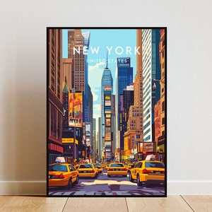 Impresión de viaje de Nueva York - Estados Unidos, Cartel de Nueva York, Cartel de América, Arte de la pared de viaje, Impresión de América, cartel, América, Nueva York, EE.UU.