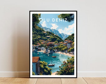 Olu Deniz Travel Print - Turkey, Olu Deniz Poster, Turkey Poster, Travel Wall Art, Turkey Print, Turkey, Olu Deniz, Asia, Turkish