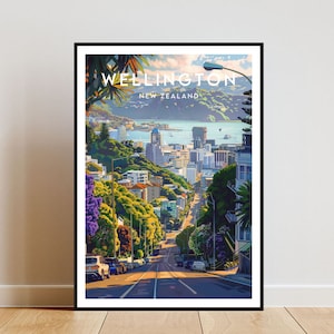 Wellington Travel Print - New Zealand, Wellington Poster, New Zealand Poster, Travel Wall Art, New Zealand Print, New Zealand, Wellington