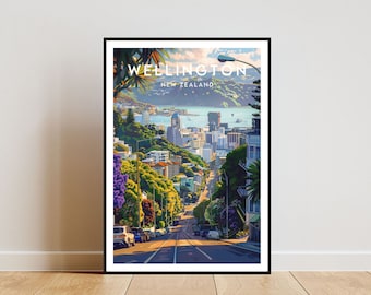 Wellington Travel Print - New Zealand, Wellington Poster, New Zealand Poster, Travel Wall Art, New Zealand Print, New Zealand, Wellington