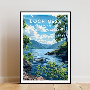Loch Ness Travel Print - Scotland, Loch Ness Poster, Scotland Poster, Travel Wall Art, Scotland Print, poster, Scotland, Loch Ness Print