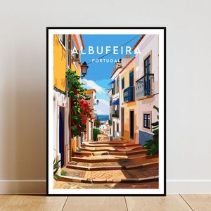 Impression de voyage Albufeira - Portugal, affiche Albufeira, affiche Portugal, art mural voyage, impression Portugal, affiche, Portugal, Europe, Albufeira