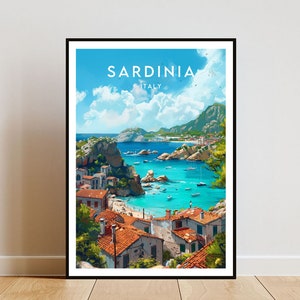 Sardinia Travel Print - Italy, Sardinia Poster, Italy Poster, Travel Wall Art, Italy Print, poster, Italy, Europe, Sardinia, Italy Wall Art