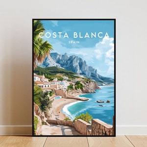 Costa Blanca Travel Print - Spain, Costa Blanca Poster, Spain Poster, Travel Wall Art, Spain Print, Spain Art, Europe, Costa Blanca Print