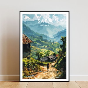 Sapa Travel Print - Vietnam, Sapa Poster, Vietnam Poster, Travel Wall Art, Vietnam Print, Sapa Wall Art, Sapa, SE Asia, Home Wall Decor