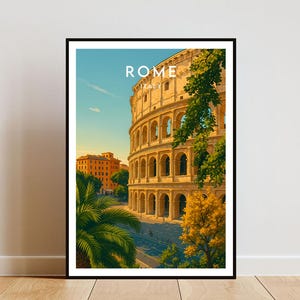 Impresión de viaje a Roma - Italia, póster de Roma, póster de Italia, arte mural de viaje, impresión de Italia, impresión de Roma, Roma, Coliseo, póster del Coliseo Romano
