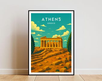 Athens Travel Print - Greece, Athens Poster, Greece Poster, Travel Wall Art, Greece Print, Athens Print, Athens, Acropolis Poster, Acropolis
