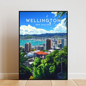 Wellington Travel Print - New Zealand, Wellington Poster, New Zealand Poster, Travel Wall Art, New Zealand Print, New Zealand, Wellington