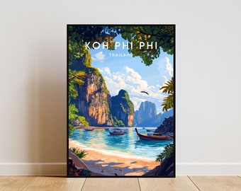 Koh Phi Phi Travel Print - Thailand, Koh Phi Phi Poster, Thailand Poster, Travel Wall Art, Thailand Print, Ko Phi Phi, Beach, Koh Phi Phi