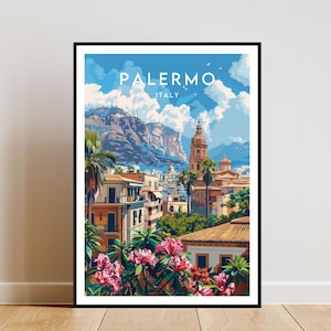 Stampa di viaggio Palermo - Italia, Poster di Palermo, Poster Italia, Arte della parete di viaggio, Stampa Italia, poster, Italia, Europa, Palermo, Arte della parete Italia