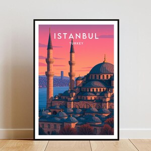 Impression voyage Istanbul - Turquie, affiche Istanbul, affiche Turquie, art mural voyage, impression Turquie, impression Istanbul, Istanbul, art Istanbul