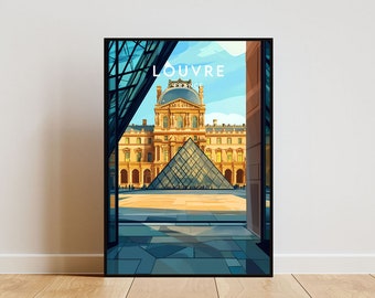 Louvre Travel Print - France, Louvre Poster, France Poster, Travel Wall Art, France Print, Poster, France, Europe, Louvre, Paris, Wall Art