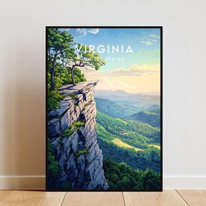 Virginia Travel Print - United States, Virginia Poster, America Poster, Travel Wall Art, America Print, America, Virginia Wall Art, USA Art