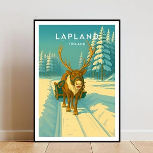 Lapland Travel Print - Finland, Lapland Poster, Finland Poster, Travel Wall Art, Finland Print, Lapland Print, Lapland, Scandinavia Poster