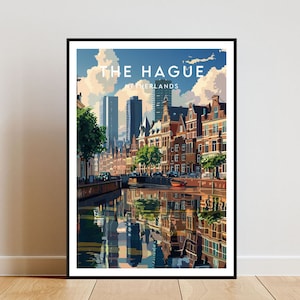 The Hague Travel Print - Netherlands, The Hague Poster, Netherlands Poster, Travel Wall Art, Netherlands Print, poster, The Hague, Amsterdam