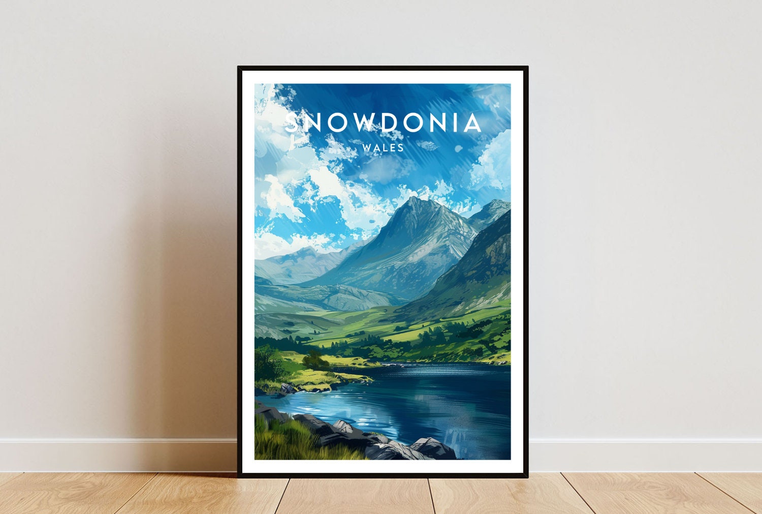 Snowdonia Travel Print - País de Gales, pôster de Snowdonia, pôster do País de Gales, arte de parede de viagem, impressão do País de Gales, pôster, País de Gales, Europa, Snowdonia