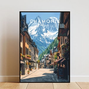 Chamonix reizen print - Frankrijk, Chamonix poster, Frankrijk poster, reizen muurkunst, Frankrijk print, Frankrijk, Europa, Chamonix print, skiën poster