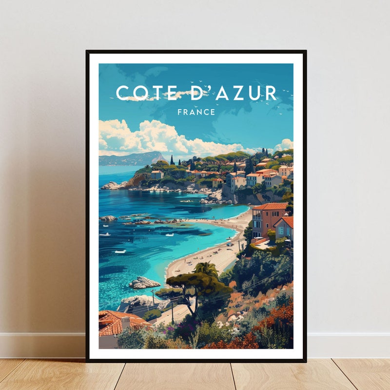 Cote D Azur Wall Print - Etsy UK