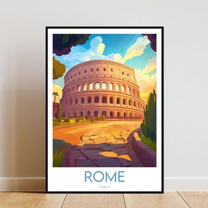 Impresión de viaje a Roma - Italia, póster de Roma, póster de Italia, arte mural de viaje, impresión de Italia, impresión de Roma, arte mural de Italia, póster del Coliseo romano