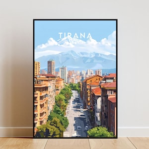 Tirana Travel Print - Albania, Tirana Poster, Albania Poster, Travel Wall Art, Albania Print, Poster, Albania Art, Europe, Tirana Wall Art