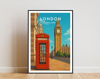 ロンドン旅行プリント - イギリス、ロンドンポスター、イギリスポスター、旅行アート、イギリスプリント、ロンドンプリント、ロンドン、ロンドンビッグベンポスター