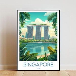Singapore Travel Print - Asia, Singapore Poster, Asia Poster, Travel Wall Art, Singapore Print, Singapore Travel Poster, Singapore Wall Art