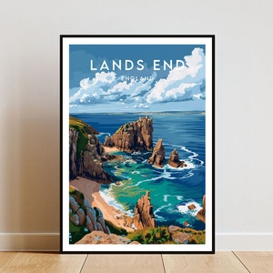 Lands End Travel Print - England, Lands End Poster, England Poster, Travel Wall Art, England Print, England, Europe, Lands End, UK, Britain