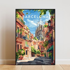 Barcelona Travel Print - Spain, Barcelona Poster, Spain Poster, Travel Wall Art, Spain Print, poster, Spain, Europe, Barcelona, Spanish