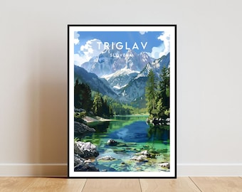 Triglav Travel Print - Slovenia, Triglav Poster, Slovenia Poster, Travel Wall Art, Slovenia Print, poster, Slovenia, Europe, Triglav